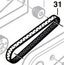 Courroie dentée pour rabot GHO 15-82 / GHO 26-82 BOSCH